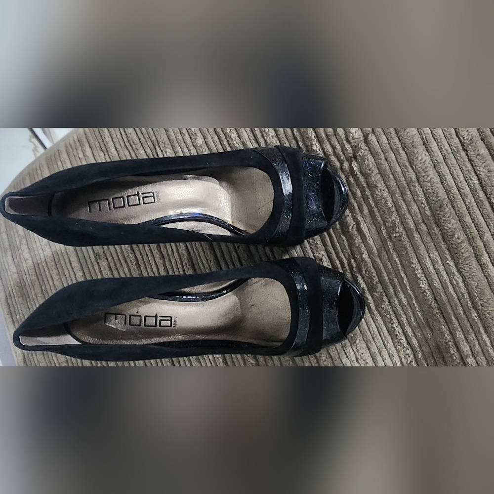 Moda Black Women's Peep Toe Shoes
